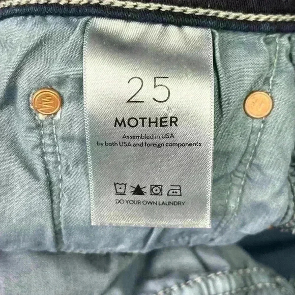 Mother Denim Insider Crop Step Fray Dark Straight Leg in Night Tripper Size 25 - Picture 10 of 14